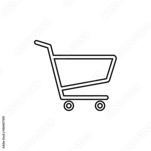 Minimalist Shopping Cart Icon for E-commerce and Retail Websites