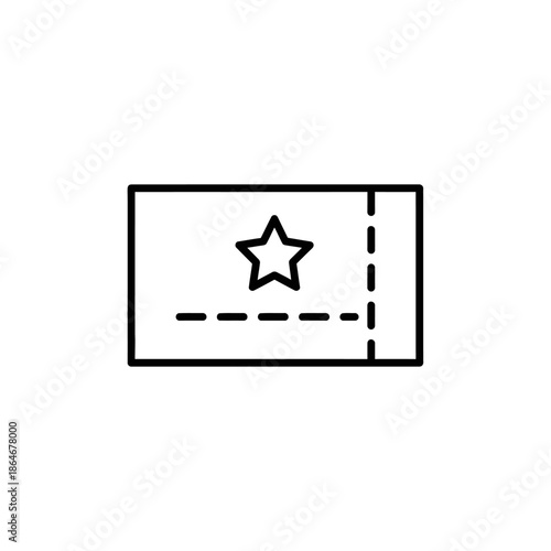 Simple Illustration of a Ticket with a Star Symbol for Entry or Event Access
