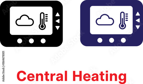 Modern central heating control panel interface