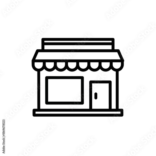Minimalist Small Business Storefront Illustration for Commercial Use