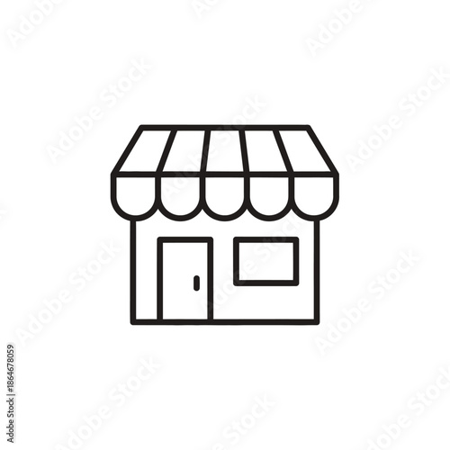Minimalist Storefront Illustration Depicting Small Business Shop Exterior
