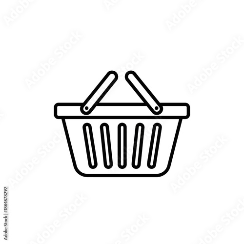 Simple Shopping Basket Icon for Retail and E-commerce Websites