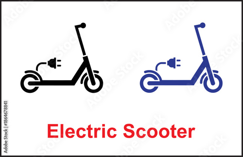 Two modern electric scooters with charging plugs, symbolizing eco-friendly urban transportation