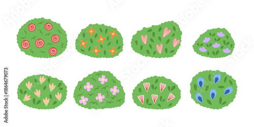 Hand Drawn a Bunch of Bush with Flower