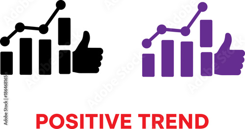 Visual representation of a positive trend with growing graphs and thumbs up, conveying success and approval