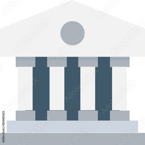 Black and white building illustration on a blank paper banner creates a minimalist 3d corporate billboard template for commercial marketing and business advertising display