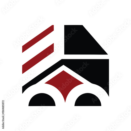 Minimalist Truck Logo with Geometric Lines