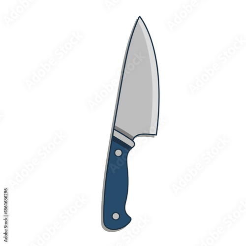 Flat Style Kitchen Chef Knife Vector Illustration