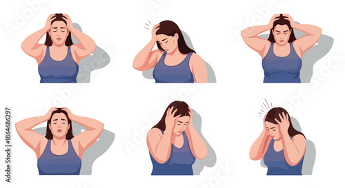 Woman expressing frustration with hands on head