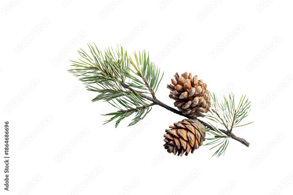 Fototapeta premium pine branch with cones