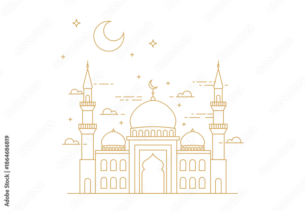 Fototapeta premium Mosque Outline
