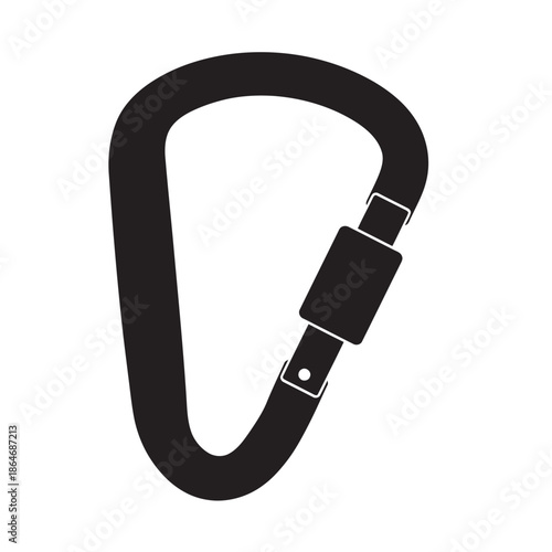 Heavy duty metal carabiner clip for climbing equipment, outdoor adventure, safety rescue gear, and industrial security protection.