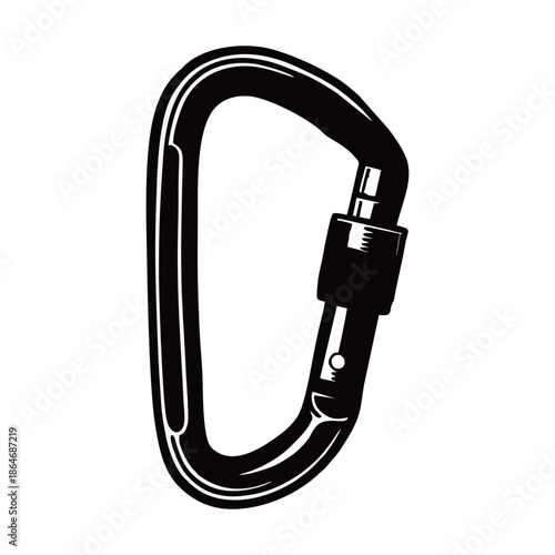 Heavy duty metal carabiner clip for climbing equipment, outdoor adventure, safety rescue gear, and industrial security protection.