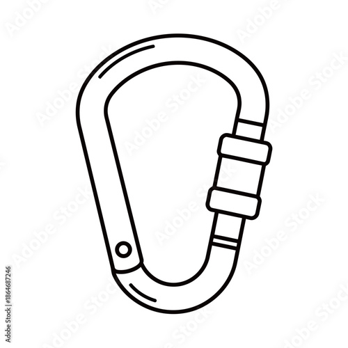 Heavy duty metal carabiner clip for climbing equipment, outdoor adventure, safety rescue gear, and industrial security protection.