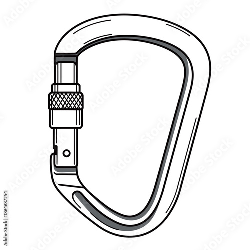 Heavy duty metal carabiner clip for climbing equipment, outdoor adventure, safety rescue gear, and industrial security protection.