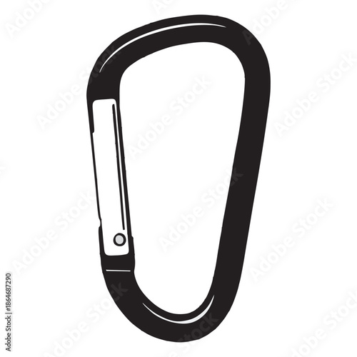 Heavy duty metal carabiner clip for climbing equipment, outdoor adventure, safety rescue gear, and industrial security protection.