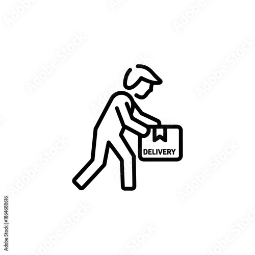 Delivery Person Walking with Package in Hand for Fast Courier Service