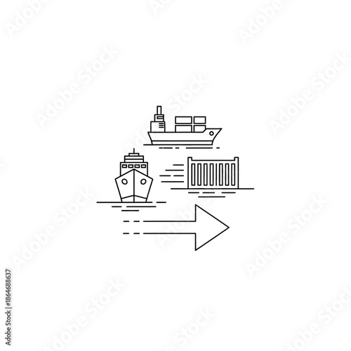 Cargo Ships Docked at Port with Container Storage and Loading Equipment