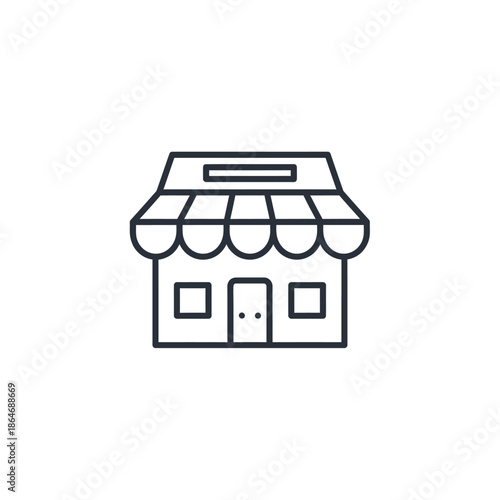 Charming Small Business Storefront with Awning and Entrance