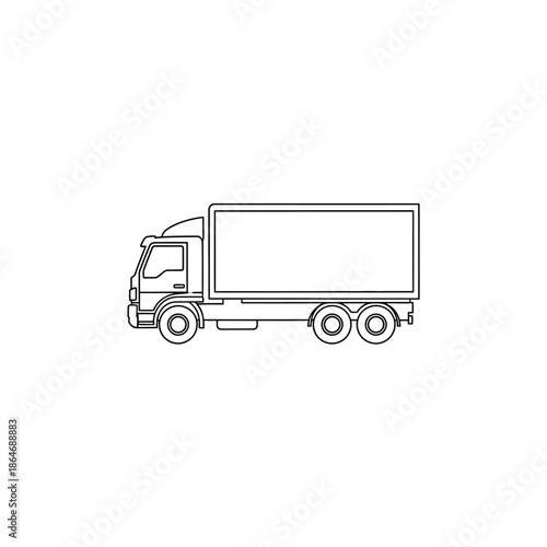 Detailed Side View of Modern Commercial Truck for Transportation and Logistics Industry