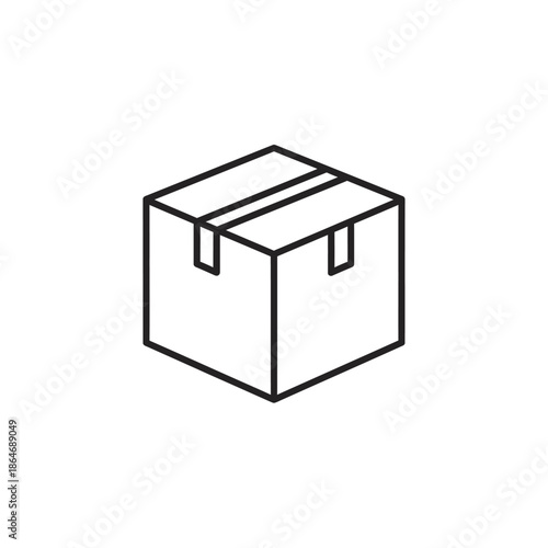 Empty Cardboard Box in Minimalist Style for Storage and Packaging Use