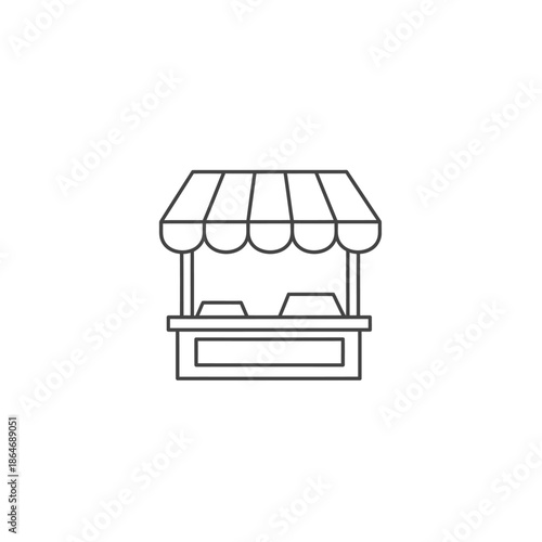 Empty Market Stall with Canopy for Fresh Produce or Food Vendors