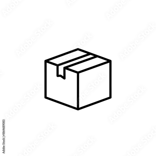 Icon of a Simple Cardboard Box for Packaging and Shipping