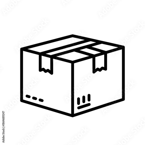 Minimalist Illustration of a Cardboard Shipping Box for Delivery and Packaging Solutions