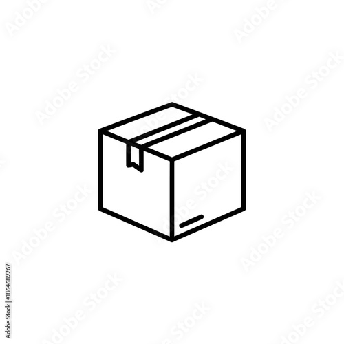 Minimalist Illustration of a Cardboard Shipping Box for Packaging and Logistics