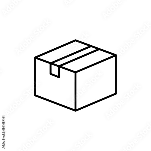 Minimalist Isometric Cardboard Box Illustration for Packaging and Shipping Concepts