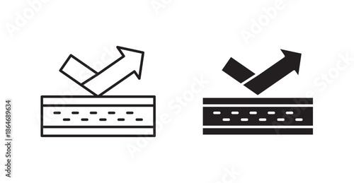 Insulation icons, black line art and clipart vector logo