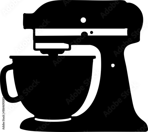 Classic Stand Mixer Kitchen Appliance Black Silhouette Icon