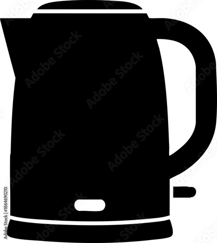 Simple black icon of an electric kitchen kettle appliance