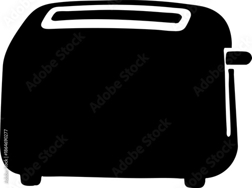 Black silhouette of a modern electric kitchen toaster