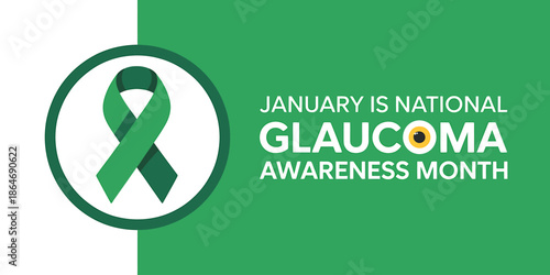 January is National Glaucoma Awareness Month ribbon design