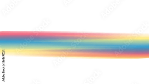 A vibrant abstract composition featuring a spectrum of colors arranged horizontally, spanning from red to yellow across a white background. This digital illustration evokes a sense of serenity