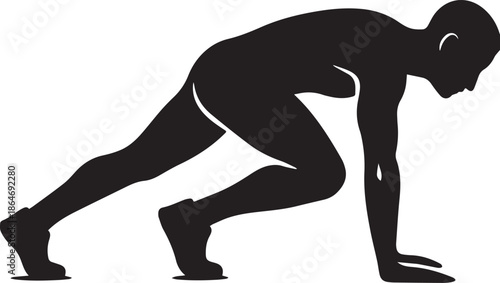 Man Athlete Running Silhouettes | Fitness Sport Icons, Dynamic Motion Graphics & Flat Training Collection