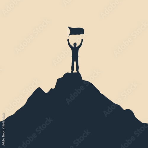 man on top of mountain