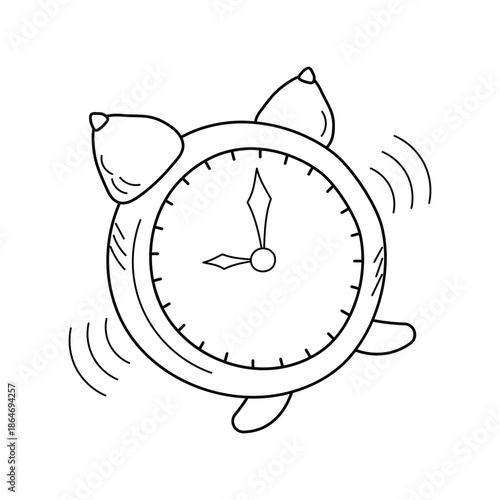 Alarm Clock icon with white background vector stock illustration