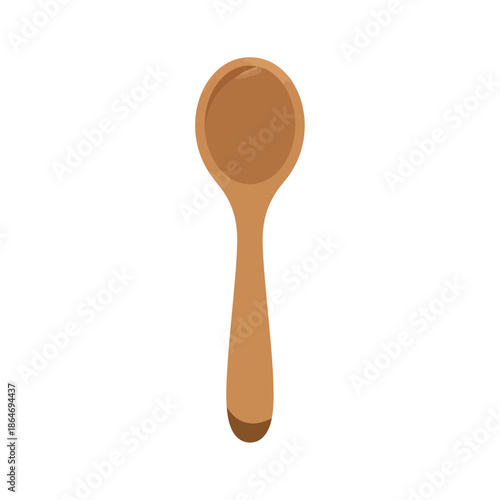 Simple Wooden Spoon Isolated Vector Illustration