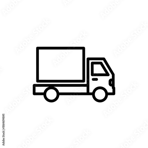 Minimalist Line Art Illustration of a Moving Delivery Truck for Logistics Content