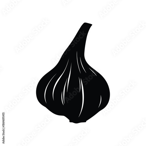 Black vegetable garlic bulb silhouette