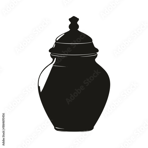 Silhouette of a lidded ceramic jar