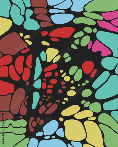 Abstract vector illustration in neuroart style for psychological art therapy