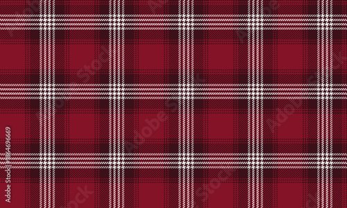 Seamless plaid fabric in red, brown, and white is ideal for fashion design, clothing, skirts, trousers, and textiles requiring a classic yet modern look.