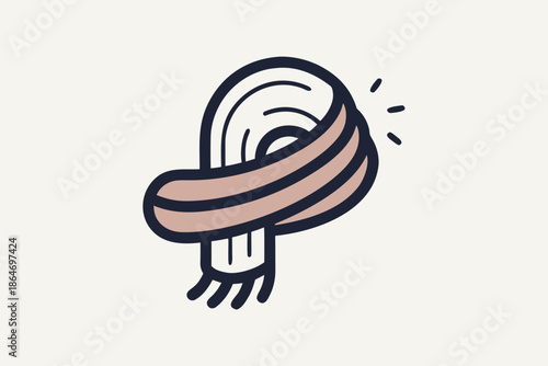 thick winter scarf icon flowing fabric style