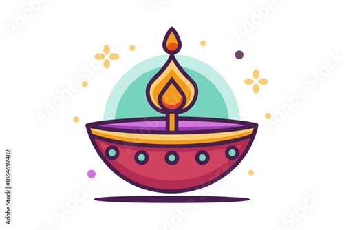 diya lamp diwali icon traditional light symbol