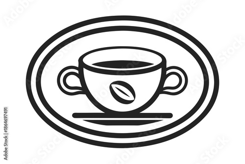 double shot coffee cup icon thick mug style