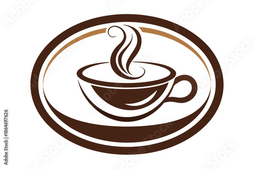 coffee cup refined oval symbol icon