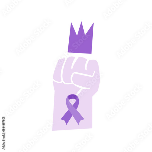 world cancer day. icon illustration of human fists as a symbol for cancer fight. International Day February 4